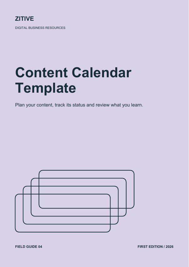 Zitive Content Calendar Template cover